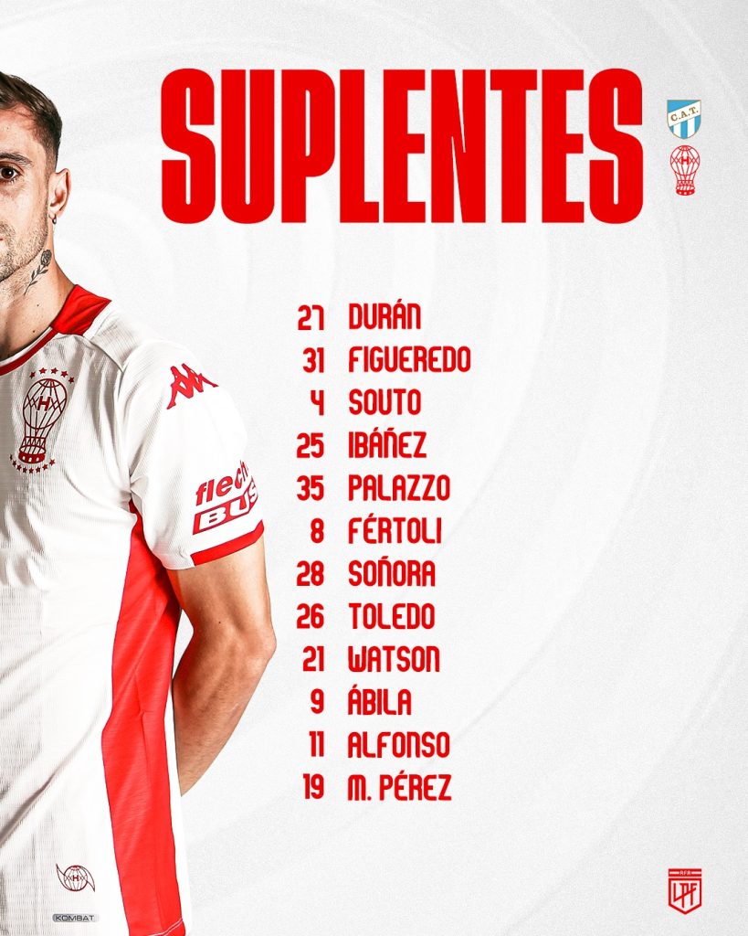 suplentes de huracán contra atletico tucuman fecha 23 torneo liga profesional 2024